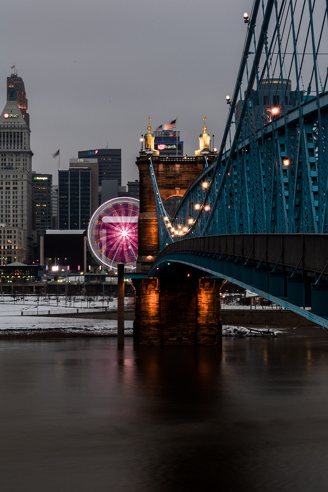 Roebling Bridge with the Sky Star Wheel
